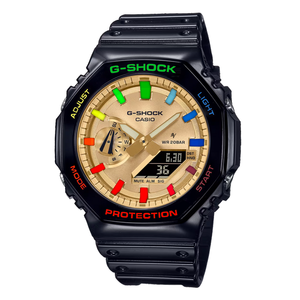 Casioak Gold Dial | Mark 02 | Fluo Rainbow Case & Indices