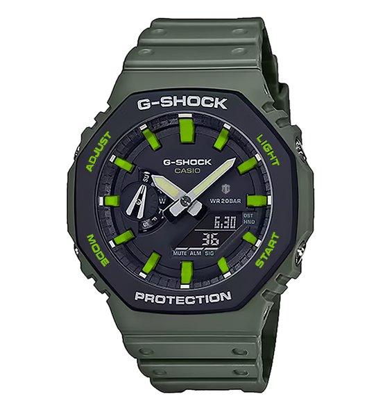 Casioak Green / White | Mark 01 | Green / White Indices & Case