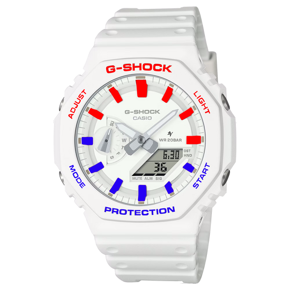 Casioak White | Mark 01 | Red / Blue Indices & Case