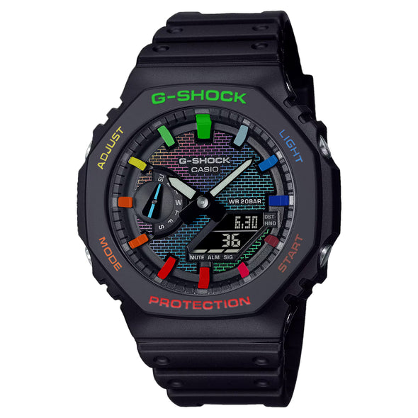 Casioak Black Bricks Collection | Mark 02 | Fluo Rainbow Indices & Case