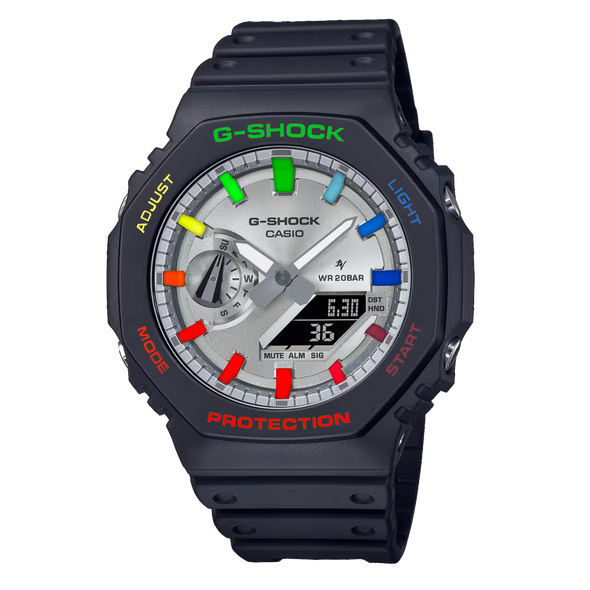 Casioak Silver Dial | Mark 02 | Fluo Rainbow Case & Indices