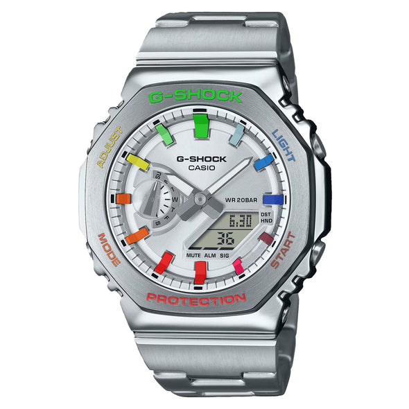 Casioak Steel White | Mark 02 | Fluo Rainbow Indices & Case