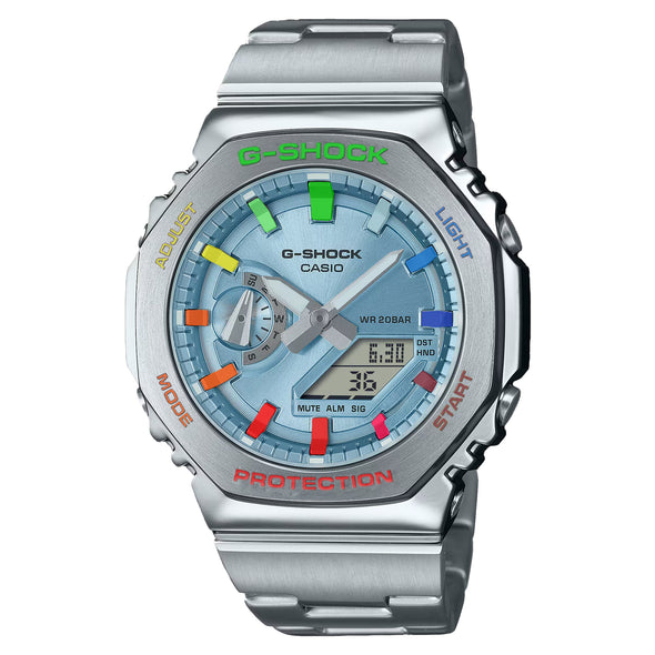 Casioak Steel Light Blue | Mark 02 | Fluo Rainbow Indices & Case